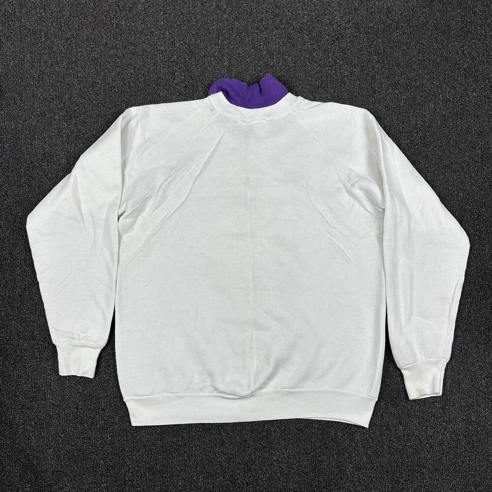 Vintage Hanes Sweatshirt 90 Collared Hummingbird Grandmacore Pullover Size Large - Picture 8 of 8